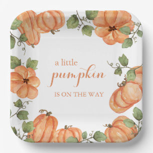 Little Pumpkin Harvest Paper Plate