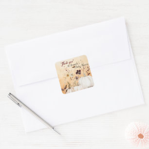 Little Pumpkin is on The Way Autumn Baby Shower Square Sticker