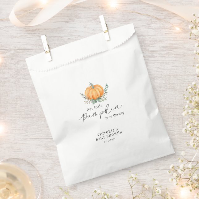 Little Pumpkin is on the way Baby Shower Favour Bag (Clipped)