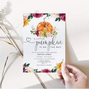 Little pumpkin is on the way baby shower invitatio invitation