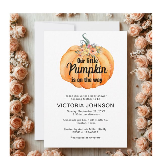 Little Pumpkin is on the way Baby Shower  Invitation (Creator Uploaded)
