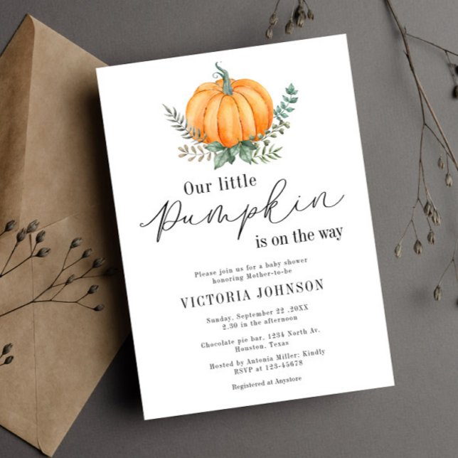 Little Pumpkin is on the way Baby Shower Invitation (Creator Uploaded)