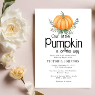 Little Pumpkin is on the way Baby Shower  Invitation