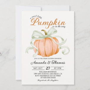 Little Pumpkin Is On The Way Baby Shower Invitation
