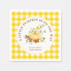Little Pumpkin is on the way Baby Shower Napkin