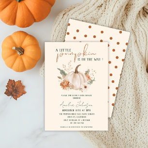 Little Pumpkin is on the way Fall Baby Shower  Invitation