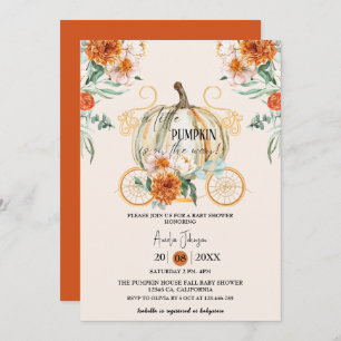 Little Pumpkin is on the way Fall Baby Shower  Invitation
