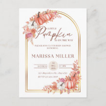 Little Pumpkin Is On the Way Invitation 