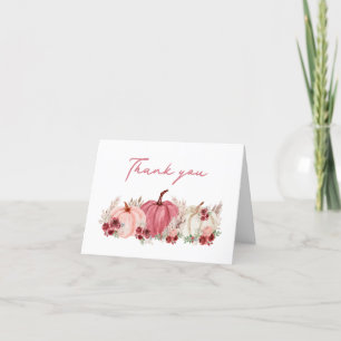 Little Pumpkin Is On The Way Marsala Baby Shower Thank You Card