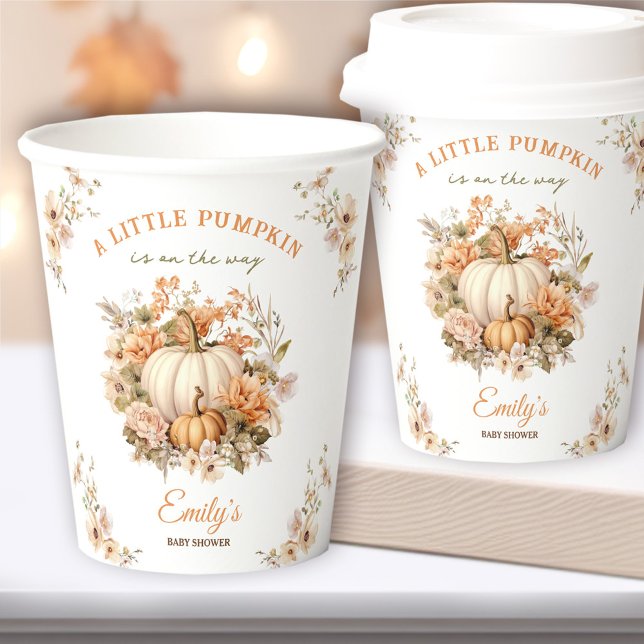 Little Pumpkin Is On The Way Neutral Baby Shower Paper Cups (Little Pumpkin Is On The Way Neutral Baby Shower Paper Cups)