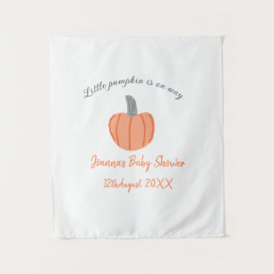 Little pumpkin is on way orange grey baby shower a tapestry