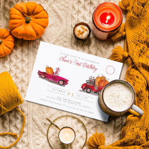 Little Pumpkin Is Turning One Birthday Invitation