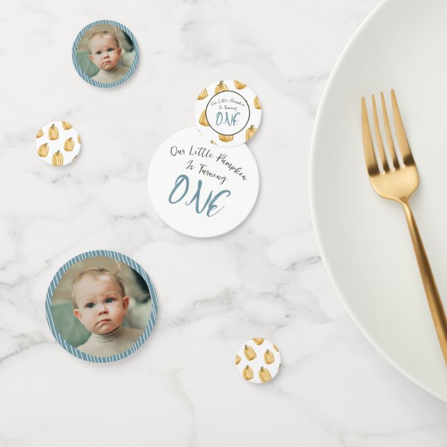 Little Pumpkin Little Boy Birthday Photo Insert  Confetti (Group)