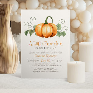 Little Pumpkin Minimalist Baby Shower Invitation