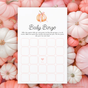 Little Pumpkin On The Way Baby Shower Bingo Game