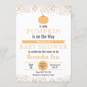 Little Pumpkin on the Way Baby Shower Invitation