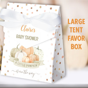 Little Pumpkin On The Way Baby Shower Large Tent Favour Box