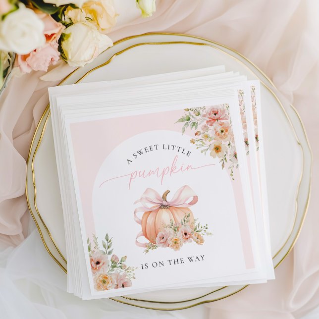 Little Pumpkin on the Way Baby Shower Napkin (Creator Uploaded)