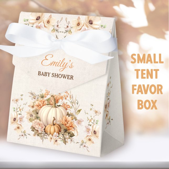Little Pumpkin On The Way Baby Shower Small Tent Favour Box (Little Pumpkin Rustic Small Tent Favor Boxes - You can choose from 2 sizes of these tent favor boxes)