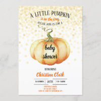 Little Pumpkin On the Way Baby Shower Watercolor
