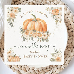 Little Pumpkin On the Way Boho Fall Baby Shower Napkin
