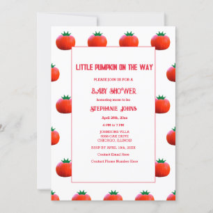 Little Pumpkin On The Way Fall Autumn Baby Shower Invitation