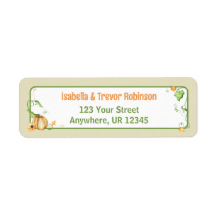 Little Pumpkin on the Way Neutral Baby Shower Return Address Label