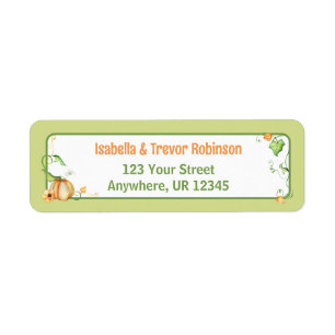 Little Pumpkin on the Way Neutral Baby Shower Return Address Label