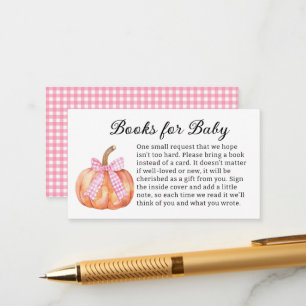 Little Pumpkin On the Way Pink Bow Baby Shower  Enclosure Card