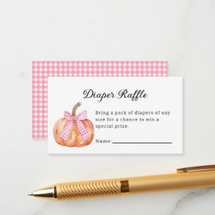 Little Pumpkin On the Way Pink Bow Baby Shower  Enclosure Card