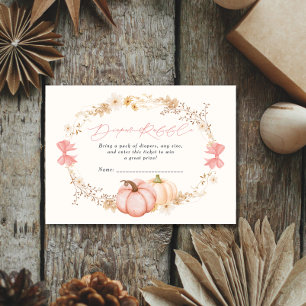Little Pumpkin on way Autumn October baby shower Enclosure Card