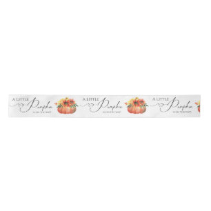 Little Pumpkin Orange Fall Rustic Baby Shower Satin Ribbon