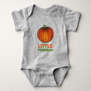 Little Pumpkin Orange Pumpkins Autumn Fall Harvest Baby Bodysuit