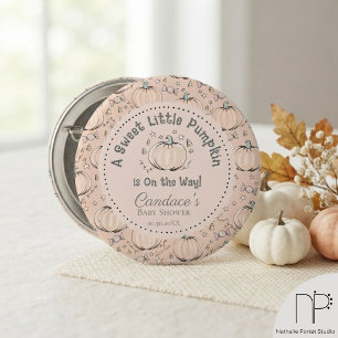 Little Pumpkin Pastel Orange Fall Baby Shower Pin