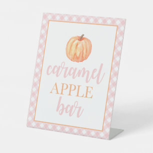 Little Pumpkin Pastel Pink Fall Birthday Food Pede Pedestal Sign