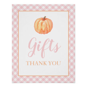 Little Pumpkin Pastel Pink Fall Birthday Gifts Ped Poster