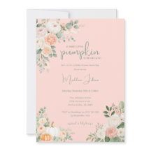 Little Pumpkin Peach Pink Floral Girl Baby Shower