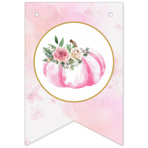 Little Pumpkin Pin Floral Fall First Birthday Bunting