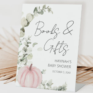 Little Pumpkin Pink Baby Shower Gifts Sign