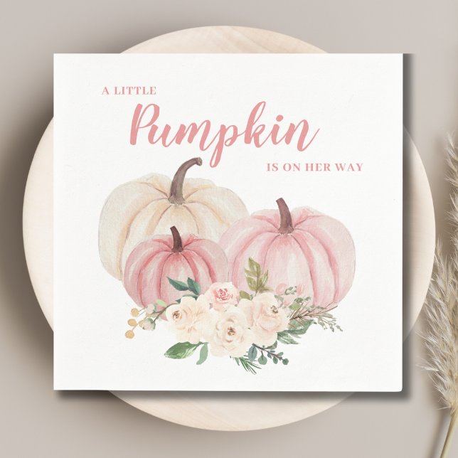 Little Pumpkin Pink Baby Shower Napkin (Creator Uploaded)