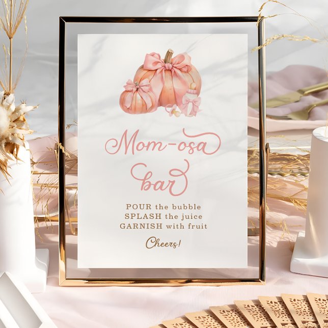 Little Pumpkin Pink Bow Baby Shower Mum-osa Poster (Creator Uploaded)