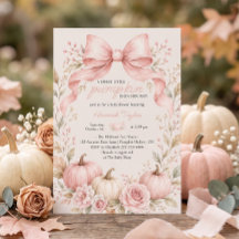 Little Pumpkin Pink Bow Girl Baby Shower