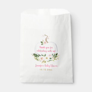 Little Pumpkin Pink Gold Baby Shower Favour Bag