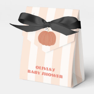 Little Pumpkin Pink Stripes Girl Baby Shower Favour Box