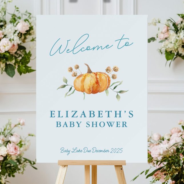 Little Pumpkin Printable Baby Shower Welcome Sign (Creator Uploaded)