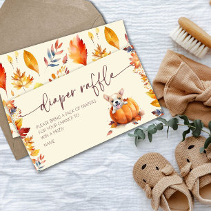 Little Pumpkin Puppy Diaper Raffle Baby Shower Enclosure Card