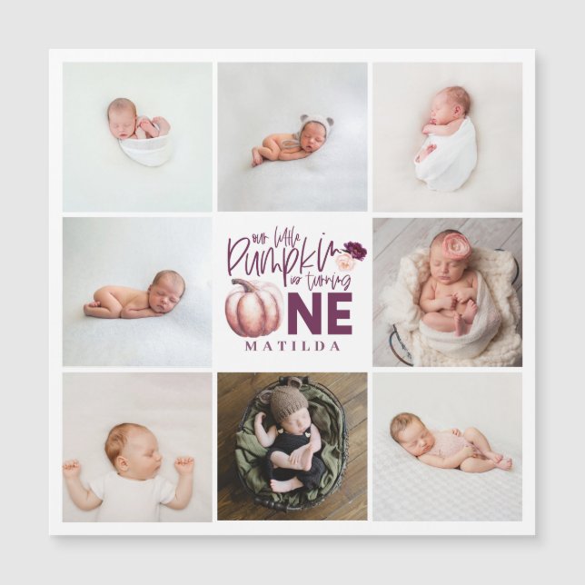 little pumpkin purple 1st birthday multi photo (Front)