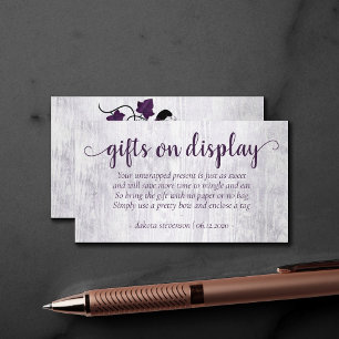 Little Pumpkin Purple Floral Gift Display Poem Enclosure Card