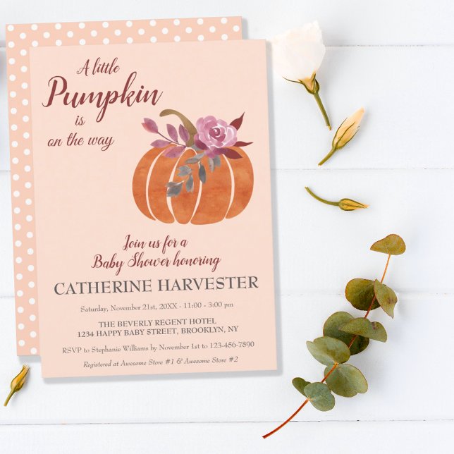 Little Pumpkin Rustic Autumn Baby Shower Invitation (Creator Uploaded)