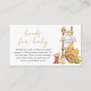 Little Pumpkin Rustic Baby Shower Books for Baby Enclosure Card